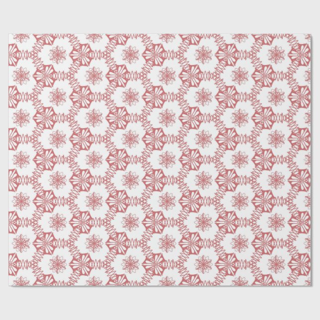 Papel De Presente Flórida da Geometria Rosa (Aberto)