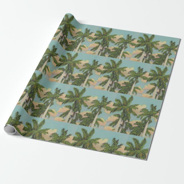 Papel De Presente Flórida Royal Palms (Desenrolado)