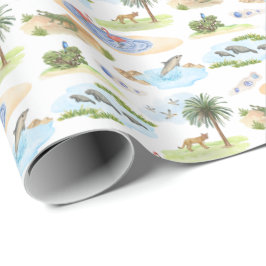 Papel De Presente Florida Toile (Cores Originais) 