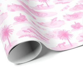 Papel De Presente Florida Toile (Rosa)