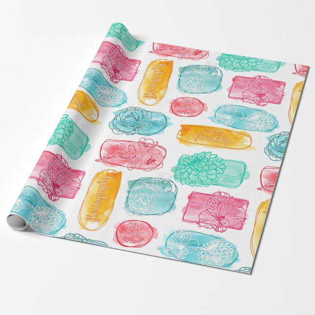 Papel De Presente Floriografia (Desenrolado)