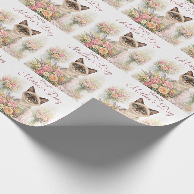 Papel De Presente Florista do Dia das Mães Gato  (Ponta)