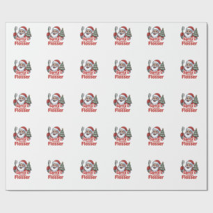 Papel De Presente Flosser Favorito do Papai Noel Natal Odontologia D