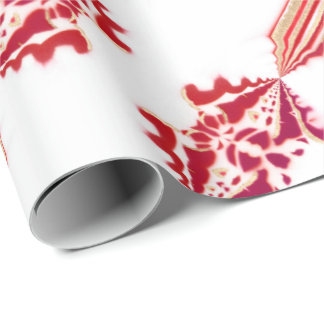 Papel De Presente Flourish magenta do ouro branco do desenhista