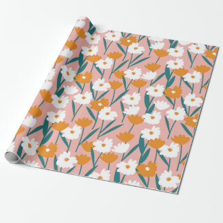 Papel De Presente flower floral seamless pattern background, print p