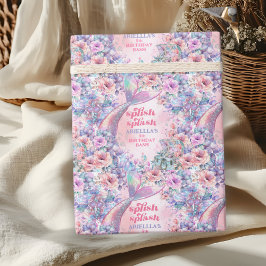 Papel De Presente Flower Glitter Mermaid Tail 9th Birthday