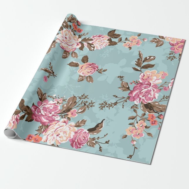 Papel De Presente flower pattern design textile illustrationart,back (Desenrolado)