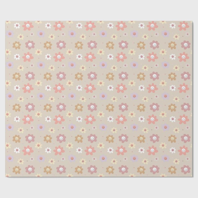 Papel De Presente Flower Smiley Wrapping Paper (Aberto)