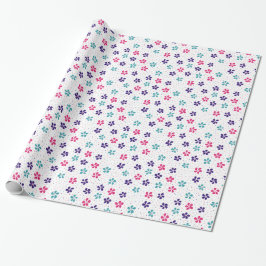 Papel De Presente Flowers and Dots Floral Pattern