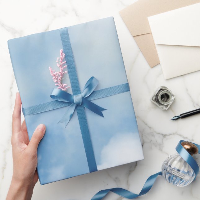 Papel De Presente Fluffy White Clouds (Presentear)