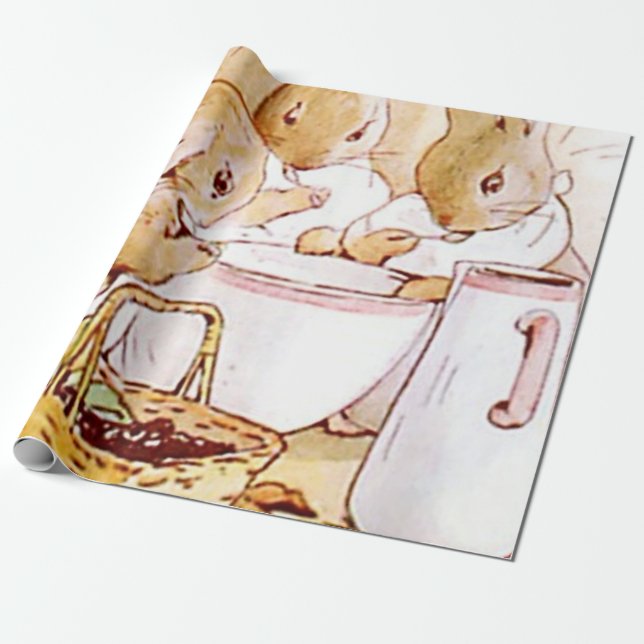 Papel De Presente Flúpsia Mopsy E Cottontail Beatrix Potter (Desenrolado)