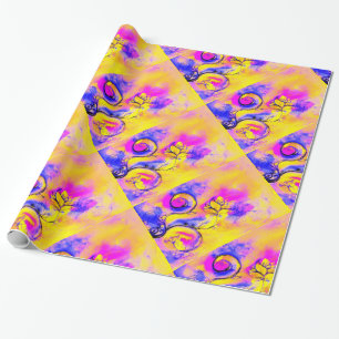 Papel De Presente FLUXAS QUÍMICAS fuchsia cor-de-rosa amarelo alaran