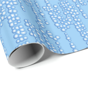 Papel De Presente Fluxo de bolhas, tons de azul claro