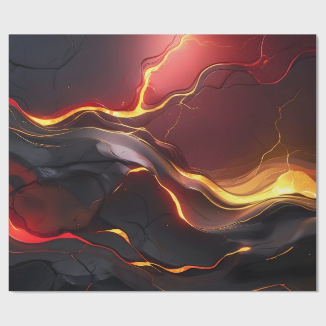 Papel De Presente Fluxo de Lava Vulcânica (Aberto)