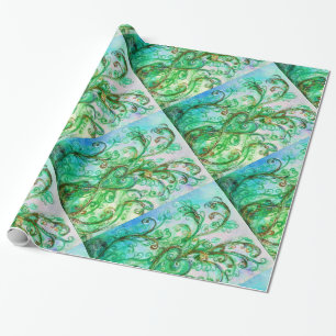 Papel De Presente FLUXOS WHIMSICAL azul-claro branco