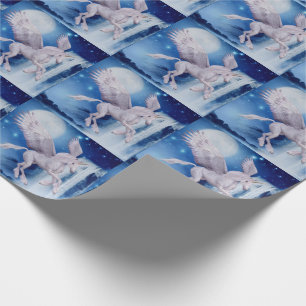 Papel De Presente Flying Pegasus Unicorn Waterfall