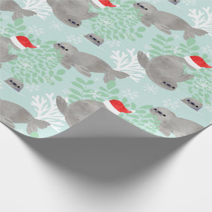 Papel De Presente Foca de Natal Bonita