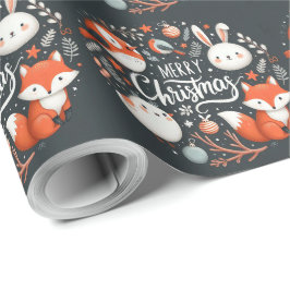 Papel De Presente Foca de robins de Natal fofa