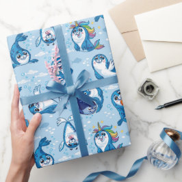 Papel De Presente Focas Bebês