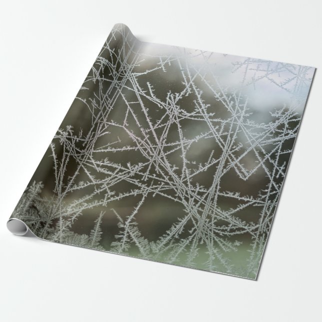 Papel De Presente Foco seletivo dos flocos de neve (Desenrolado)