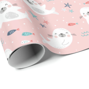 Papel De Presente Focos de rosa claro