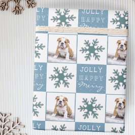Papel De Presente Fofa Foto de Cachorro Pet Filhote Floco de Neve Na