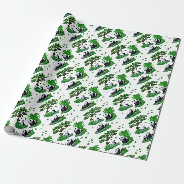 Papel De Presente fofo Panda Cartoon (Desenrolado)