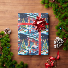 Papel De Presente Fogo-Fogo Homem-Fogo E Natal De Papais noeis