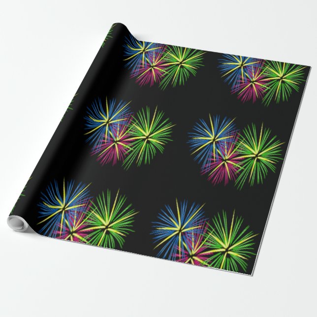 PAPEL DE PRESENTE FOGOS DE ARTIFÍCIO (Desenrolado)