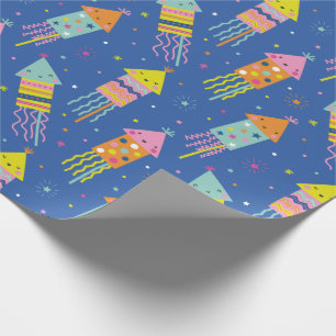 Papel De Presente Fogos de artifício de véspera de Ano Novo e Bonito