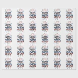 Papel De Presente Fogueira de 4 de Julho do 250º Aniversário America