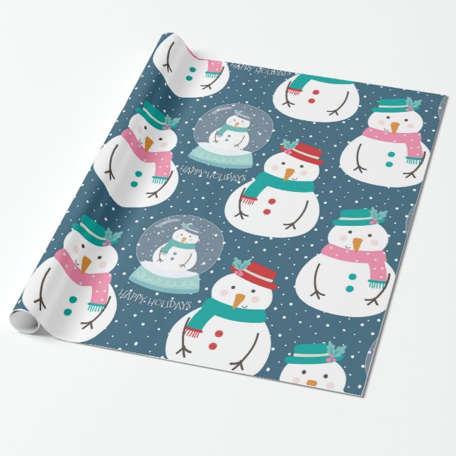 Papel De Presente Foguetes de neve bonitos (Desenrolado)
