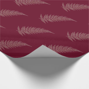 Papel De Presente Folha botânica pressionada da samambaia em sua cor