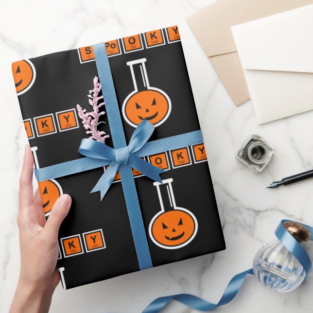 Papel De Presente Folha de Abraço de Abóbora da Química do Halloween (Presentear)