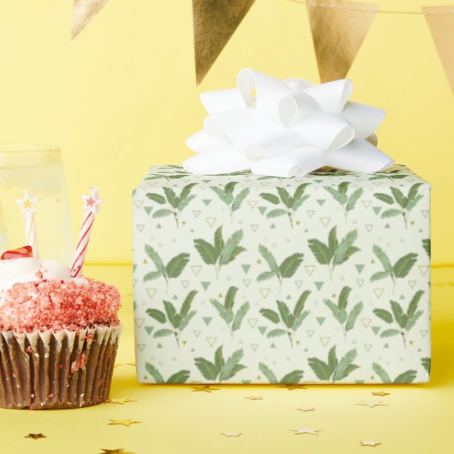 Papel De Presente Folha De Banana Com Triângulos (Festa de aniversário)