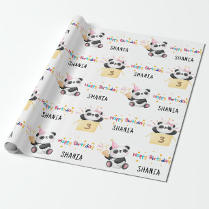 Papel De Presente Folha de Bela Idade Personalizada Nome Aniversário