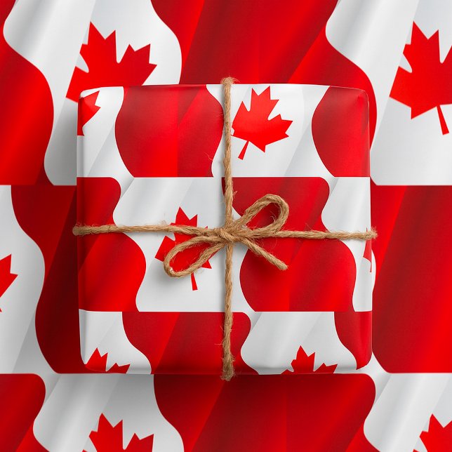 Papel De Presente Folha de Bordo Bandeira do Canadá (Criador carregado)