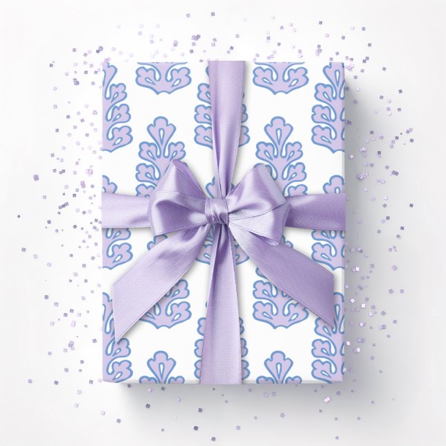 Papel De Presente Folha de Carvalho em Azul e Roxo (Criador carregado)