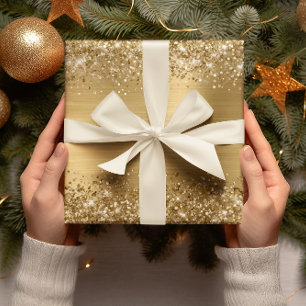 Papel De Presente Folha de Faux Dourada da Literatura