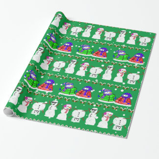 Papel De Presente Folha de Natal engraçada e bonitinha