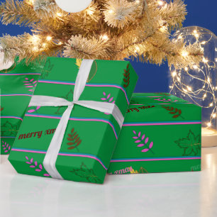 Papel De Presente Folha de Natal Feliz