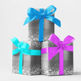 Papel De Presente Folha de Ombre de Prata