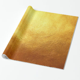 Papel De Presente Folha de Ouro Faux Elegante Textura Impressa