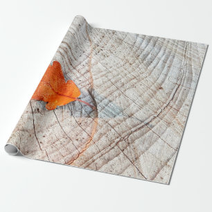 Papel De Presente Folha de outono de madeira de carvalho