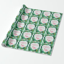Folha de presente de flamingo tropical