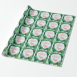 Papel De Presente Folha de presente de flamingo tropical