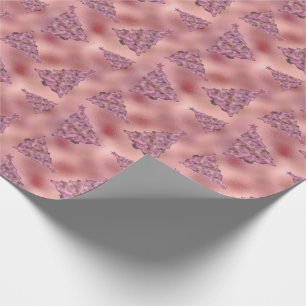 Papel De Presente Folha de vidro de Natal Holográfico cor-de-rosa