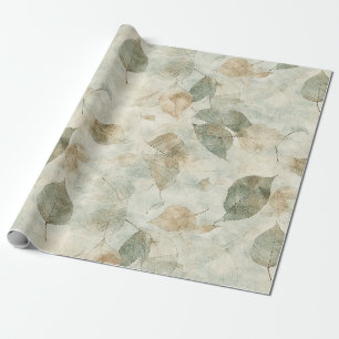 Papel De Presente Folha Prensada Inspirada em Vintage em Cores Quent