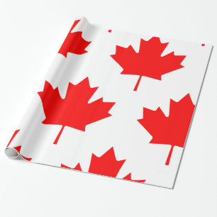 Papel De Presente Folha vermelha do canadense Flag