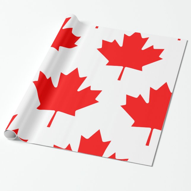 Papel De Presente Folha vermelha do canadense Flag (Desenrolado)